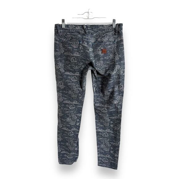 Roxy Womens Jeans‎ Sz 7 28 Tropical Gray Sunburners Skinny Beach Hawaiian Denim - Picture 5 of 8